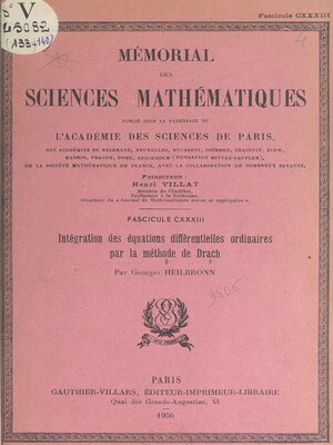 cover image of Intégration des équations différentielles ordinaires par la méthode de Drach